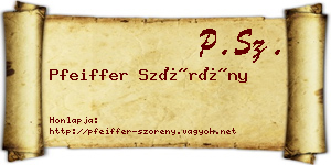 Pfeiffer Szörény névjegykártya